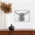 Picture of Painted Longhorn Bull _GroupedProduct_Rectangle_Landscape_Canvas_Framed_