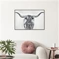 Picture of Painted Longhorn Bull _GroupedProduct_Rectangle_Landscape_Canvas_Framed_