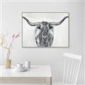 Picture of Painted Longhorn Bull _GroupedProduct_Rectangle_Landscape_Canvas_Framed_