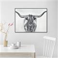 Picture of Painted Longhorn Bull _GroupedProduct_Rectangle_Landscape_Canvas_Framed_