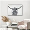 Picture of Painted Longhorn Bull _GroupedProduct_Rectangle_Landscape_Canvas_Framed_
