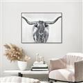 Picture of Painted Longhorn Bull _GroupedProduct_Rectangle_Landscape_Canvas_Framed_