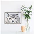 Picture of Close-up The Owl Head _GroupedProduct_Rectangle_Landscape_Canvas_Framed_