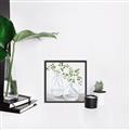 Picture of Green stem clear vase _GroupedProduct_Square_Canvas_Framed_