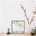 Picture of Green stem clear vase _GroupedProduct_Square_Canvas_Framed_