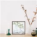 Picture of Green stem clear vase _GroupedProduct_Square_Canvas_Framed_