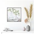 Picture of Green stem clear vase _GroupedProduct_Square_Canvas_Framed_