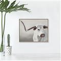 Picture of Cow with Big Horn _GroupedProduct_Rectangle_Landscape_Canvas_Framed_