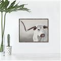 Picture of Cow with Big Horn _GroupedProduct_Rectangle_Landscape_Canvas_Framed_