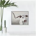Picture of Cow with Big Horn _GroupedProduct_Rectangle_Landscape_Canvas_Framed_