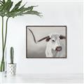 Picture of Cow with Big Horn _GroupedProduct_Rectangle_Landscape_Canvas_Framed_