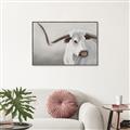 Picture of Cow with Big Horn _GroupedProduct_Rectangle_Landscape_Canvas_Framed_