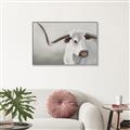 Picture of Cow with Big Horn _GroupedProduct_Rectangle_Landscape_Canvas_Framed_