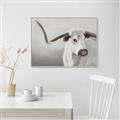 Picture of Cow with Big Horn _GroupedProduct_Rectangle_Landscape_Canvas_Framed_