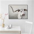 Picture of Cow with Big Horn _GroupedProduct_Rectangle_Landscape_Canvas_Framed_