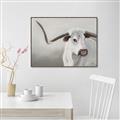 Picture of Cow with Big Horn _GroupedProduct_Rectangle_Landscape_Canvas_Framed_