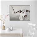 Picture of Cow with Big Horn _GroupedProduct_Rectangle_Landscape_Canvas_Framed_