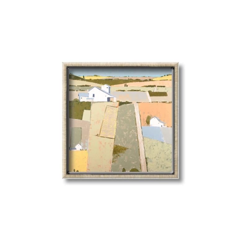 Picture of Multicolour Farm Landscape _GroupedProduct_Square_Canvas_Framed_