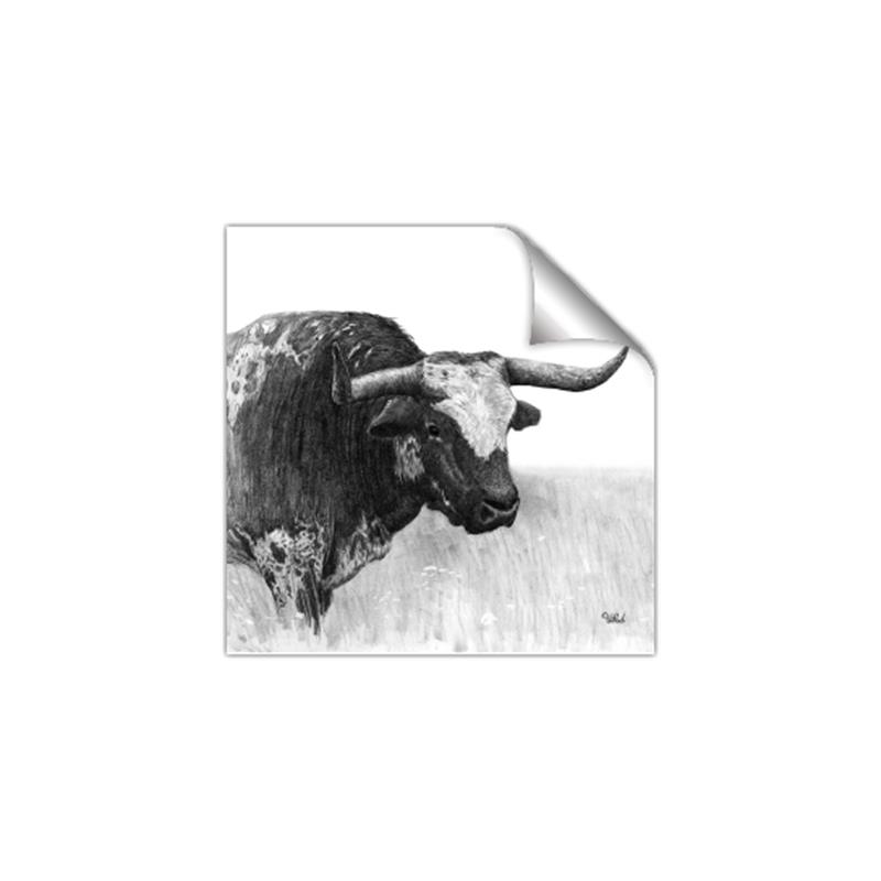 Picture of Sketched Horned Cow _GroupedProduct_Square_Unframed_Print_Only_