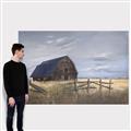 Picture of Wooden Barn in Field  _GroupedProduct_Rectangle_Landscape_Canvas_