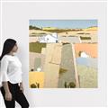 Picture of Multicolour Farm Landscape _GroupedProduct_Square_Canvas_