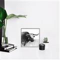 Picture of Sketched Horned Cow _GroupedProduct_Square_Canvas_Framed_
