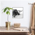 Picture of Sketched Horned Cow _GroupedProduct_Square_Canvas_Framed_