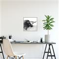 Picture of Sketched Horned Cow _GroupedProduct_Square_Canvas_Framed_
