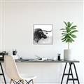 Picture of Sketched Horned Cow _GroupedProduct_Square_Canvas_Framed_