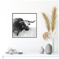 Picture of Sketched Horned Cow _GroupedProduct_Square_Canvas_Framed_