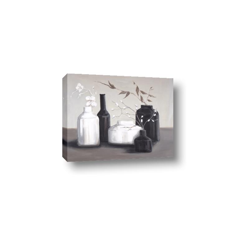 Picture of Black and White Botanical Vases _GroupedProduct_Rectangle_Landscape_Canvas_
