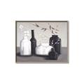 Picture of Black and White Botanical Vases _GroupedProduct_Rectangle_Landscape_Canvas_Framed_