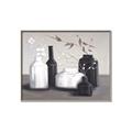 Picture of Black and White Botanical Vases _GroupedProduct_Rectangle_Landscape_Canvas_Framed_