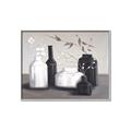 Picture of Black and White Botanical Vases _GroupedProduct_Rectangle_Landscape_Canvas_Framed_