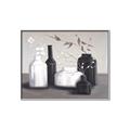 Picture of Black and White Botanical Vases _GroupedProduct_Rectangle_Landscape_Canvas_Framed_