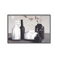 Picture of Black and White Botanical Vases _GroupedProduct_Rectangle_Landscape_Canvas_Framed_