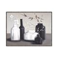 Picture of Black and White Botanical Vases _GroupedProduct_Rectangle_Landscape_Canvas_Framed_