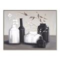 Picture of Black and White Botanical Vases _GroupedProduct_Rectangle_Landscape_Canvas_Framed_