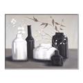 Picture of Black and White Botanical Vases _GroupedProduct_Rectangle_Landscape_Canvas_Framed_