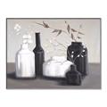 Picture of Black and White Botanical Vases _GroupedProduct_Rectangle_Landscape_Canvas_Framed_