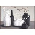 Picture of Black and White Botanical Vases _GroupedProduct_Rectangle_Landscape_Canvas_Framed_