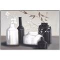 Picture of Black and White Botanical Vases _GroupedProduct_Rectangle_Landscape_Canvas_Framed_