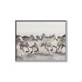 Picture of Horses Running in Water _GroupedProduct_Rectangle_Landscape_Photography _GroupedProduct_Rectangle_Landscape_Canvas_Framed_