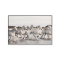 Picture of Horses Running in Water _GroupedProduct_Rectangle_Landscape_Photography _GroupedProduct_Rectangle_Landscape_Canvas_Framed_