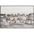 Picture of Horses Running in Water _GroupedProduct_Rectangle_Landscape_Photography _GroupedProduct_Rectangle_Landscape_Canvas_Framed_