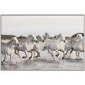 Picture of Horses Running in Water _GroupedProduct_Rectangle_Landscape_Photography _GroupedProduct_Rectangle_Landscape_Canvas_Framed_