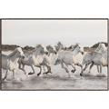 Picture of Horses Running in Water _GroupedProduct_Rectangle_Landscape_Photography _GroupedProduct_Rectangle_Landscape_Canvas_Framed_