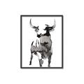 Picture of Ink Bull  _GroupedProduct_Rectangle_Portrait_Canvas_Framed_