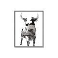 Picture of Ink Bull  _GroupedProduct_Rectangle_Portrait_Canvas_Framed_