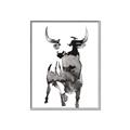 Picture of Ink Bull  _GroupedProduct_Rectangle_Portrait_Canvas_Framed_